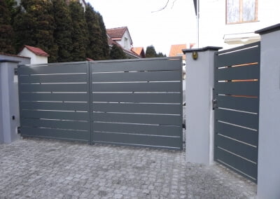 brama dwuskrzydlowa lamele