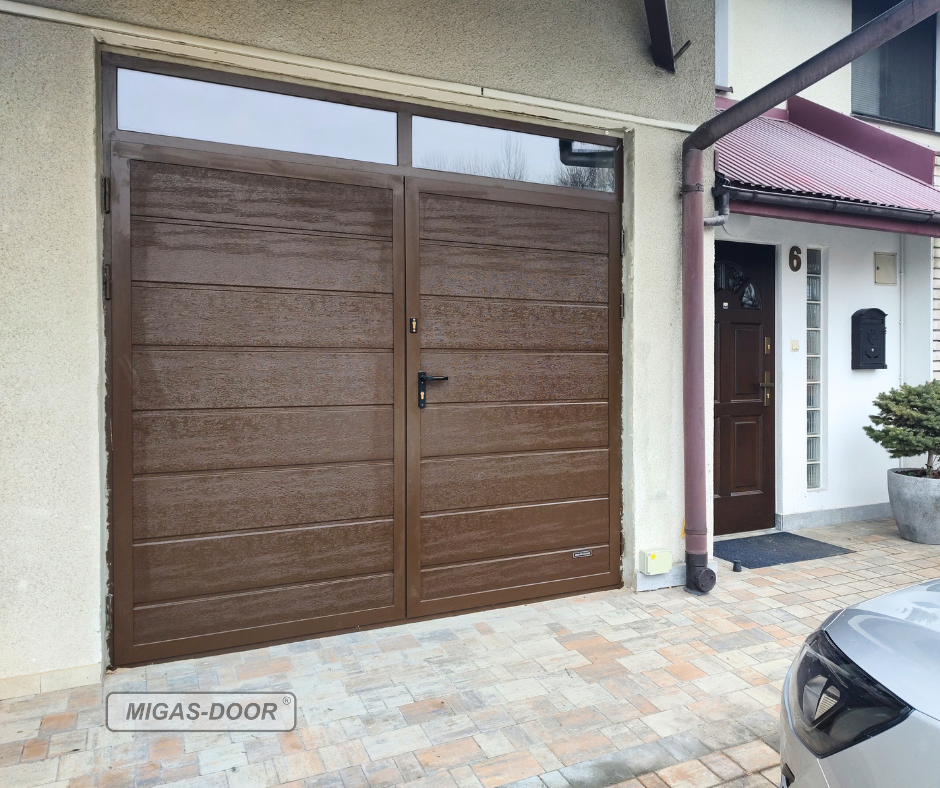 brama dwuskrzydłowa ral 8014 szerokie przetłoczenie foto 2