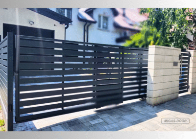 brama teleskopowa lamele + furtka