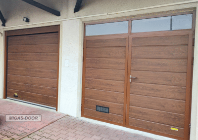 bramy dwuskrzydłowa i segmentowa orzech szerokie przetłoczenie foto 2