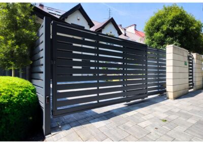 brama teleskopowa i furtka lamele